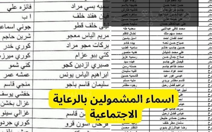 “مبروك للجميع”.. الاستعلام عن أسماء الرعاية الاجتماعية الوجبة الأخيرة في دولة العراق وزارة العمل والشؤون الاجتماعية توضح.. استعلم الآن