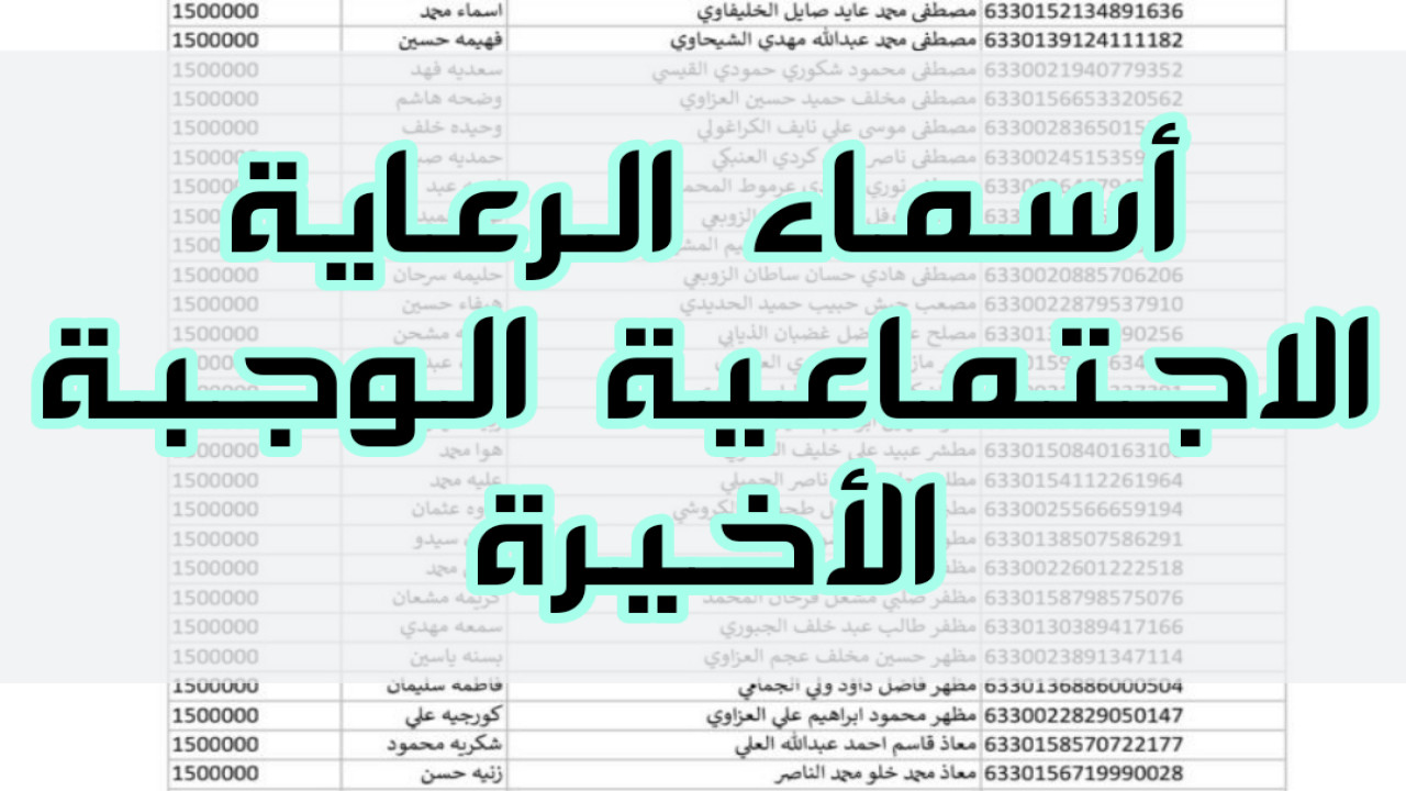 كشوفات اسماء الرعاية الاجتماعية الوجبة الاخيرة منصة مظلتي كافة محافظات العراق.. شوف اسمك فيهم ولا لاء!!