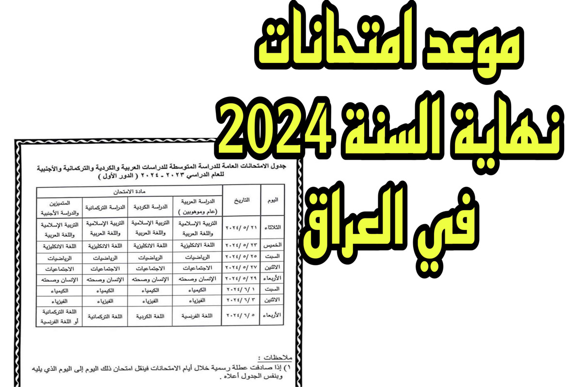 موعد امتحانات نهاية السنة 2024 للمراحل الغير منتهية في العراق.. باقي كـــام يوم!!