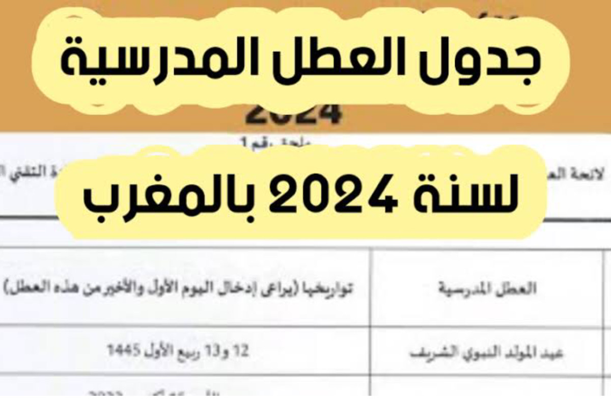 العطل المدرسية بالمغرب لسنة 2024 تبعا لقرارات وزارة التربية الوطنية .. كـــام يوم اجازة