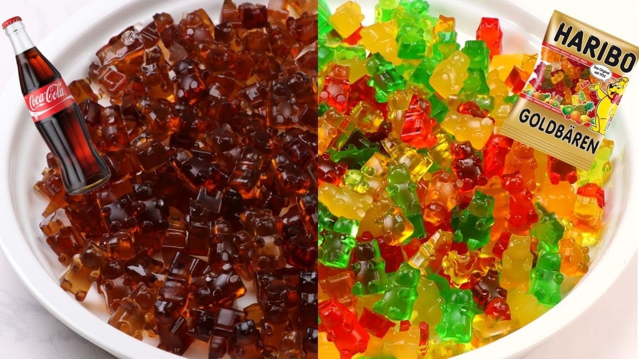 زي المحلات وأحلى.. طريقة عمل الجيلي كولا في المنزل Gummy Bears & Cola Jelly