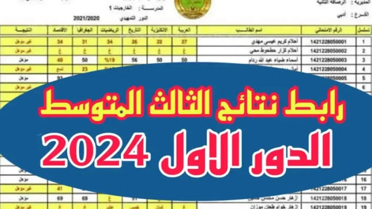 “الاستعلام من هُنـــــا“ رابط نتائج الثالث متوسط 2024 في مخافظات العراق epedu.gov.iq وزارة التربية والتعليم ونتائجنا