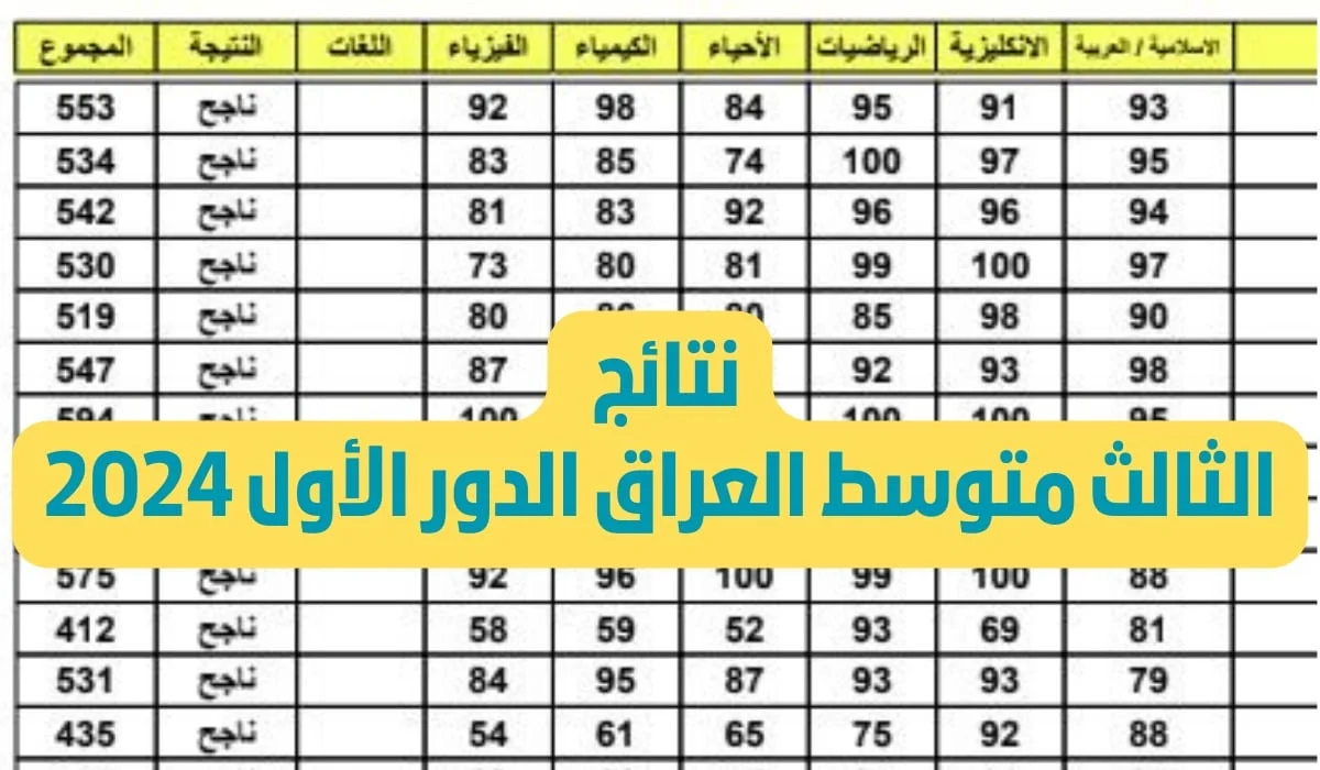 هنا مباشر.. رابط نتائج الثالث متوسط دور أول 2024 موقع وزارة التربية الرسمي