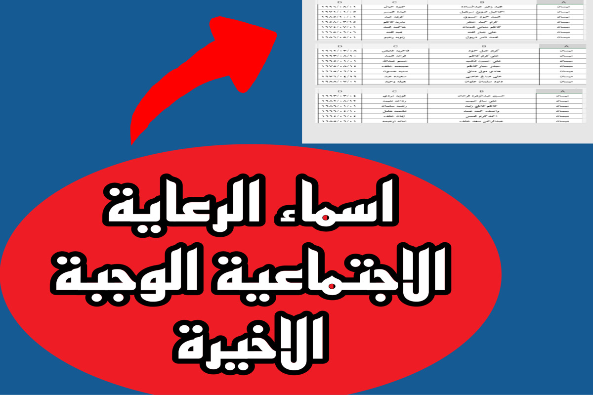 اسمك موجــود في الملف!! هنـا رابط اسماء الرعاية الاجتماعية الوجبة الاخيرة pdf من منصة مظلتي الالكترونية spa.gov.iq